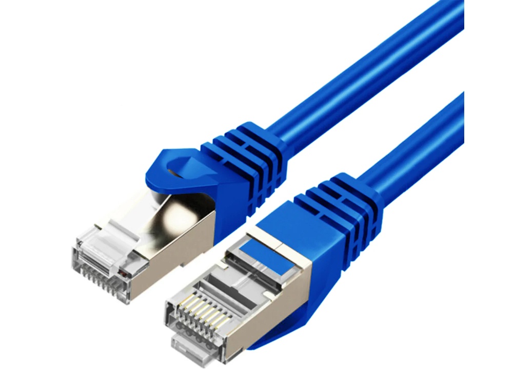 Cruxtec 30cm CAT7 10GbE SF/FTP Triple Shielding Blue Cable