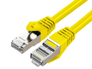 Cruxtec 50cm Cat 7 10GbE SF/FTP Triple Shielding Ethernet Cable - Yellow 