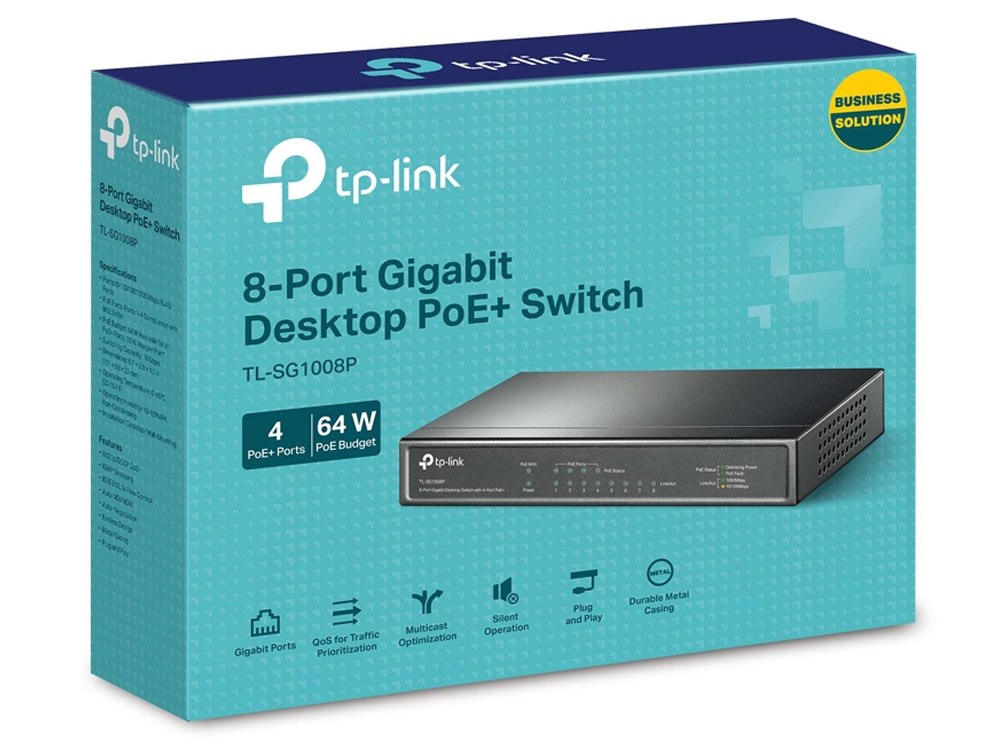 TP-Link TL-SG1008P 8-Port Gigabit Desktop Switch with 4-Port PoE+ ...
