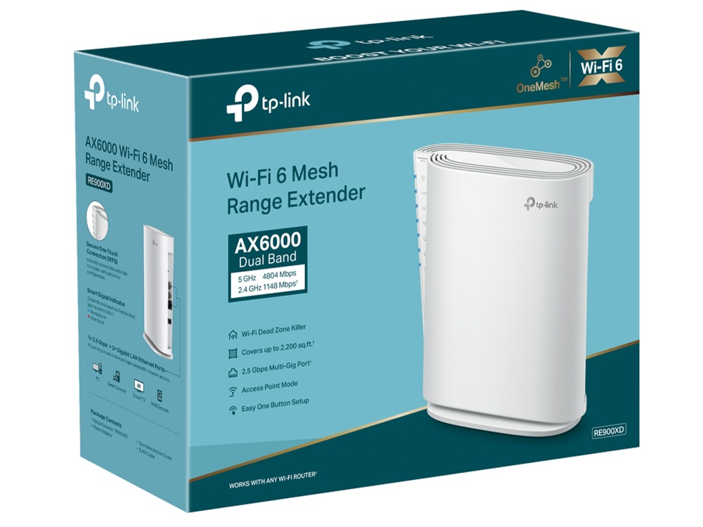 TPLink RE900XD AX6000 Mesh WiFi 6 Range Extender TPLink Range Extenders RE900XD