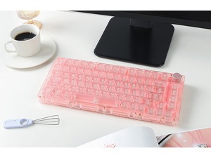 （美品）Monsgeek akko ice75 Akko crystal pro AKKO MONSGEEK ICE75 PINK - HOT SWAPPABLE CRYSTAL PRO KEYBOARD