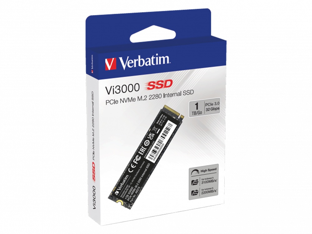 Verbatim Vi3000 1TB PCIe Gen3 NVMe M.2 2280 SSD - Fast Delivery