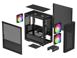 Deepcool CH360 Tempered Glass mATX Case Black Computer Cases