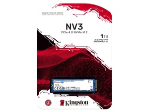 新品 Kingston 1tb NV3 m.2 ssd Kingston 1TB NV3 NVMe M.2 PCIe 4.0 SSD SNV3S/1000G B&H Photo