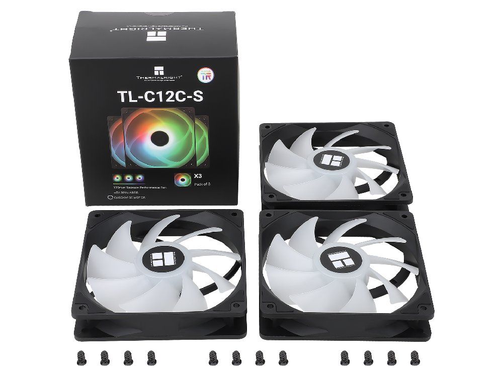 Thermalright Ventole PC TL-C12C-S X3 - 120mm ARGB, PWM 4Pin, S-FDB, 1500 RPM, Silent