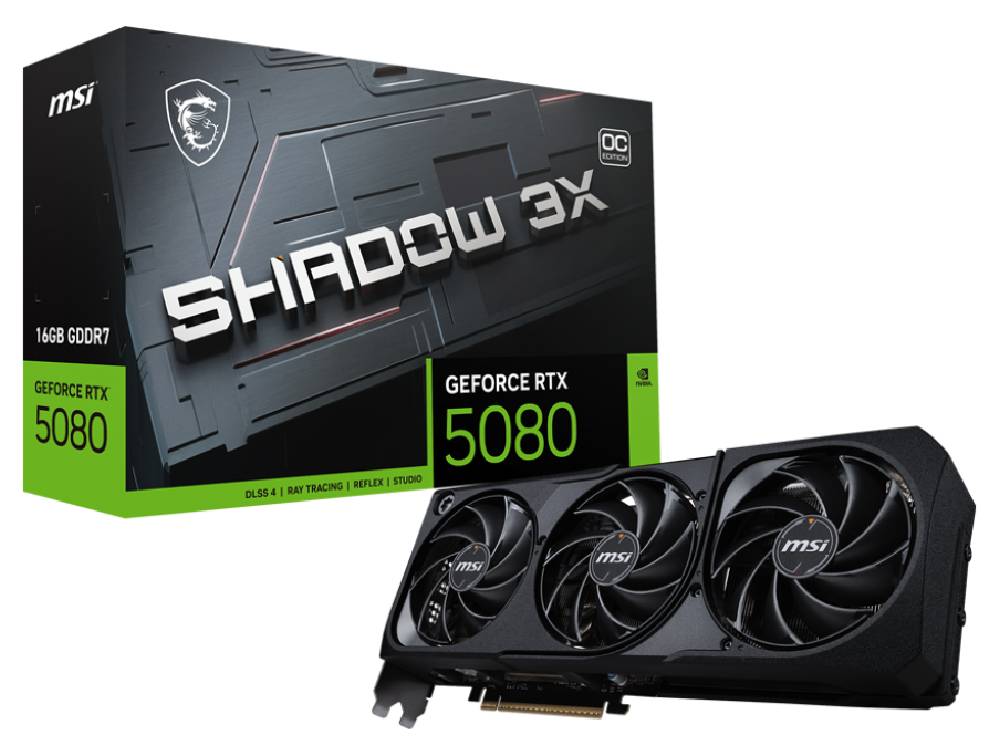 MSI GeForce RTX 5080 16GB Shadow 3X OC GDDR7 Graphics Card