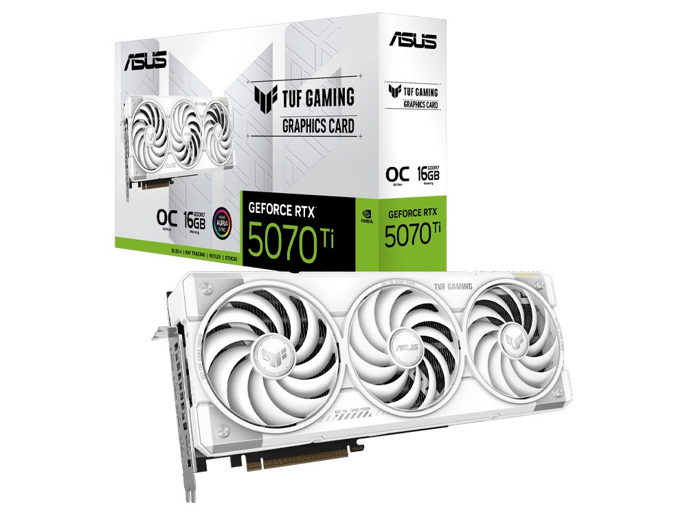 ASUS TUF Gaming GeForce RTX 5070 Ti 16GB GDDR7 White OC Edition Graphics Card