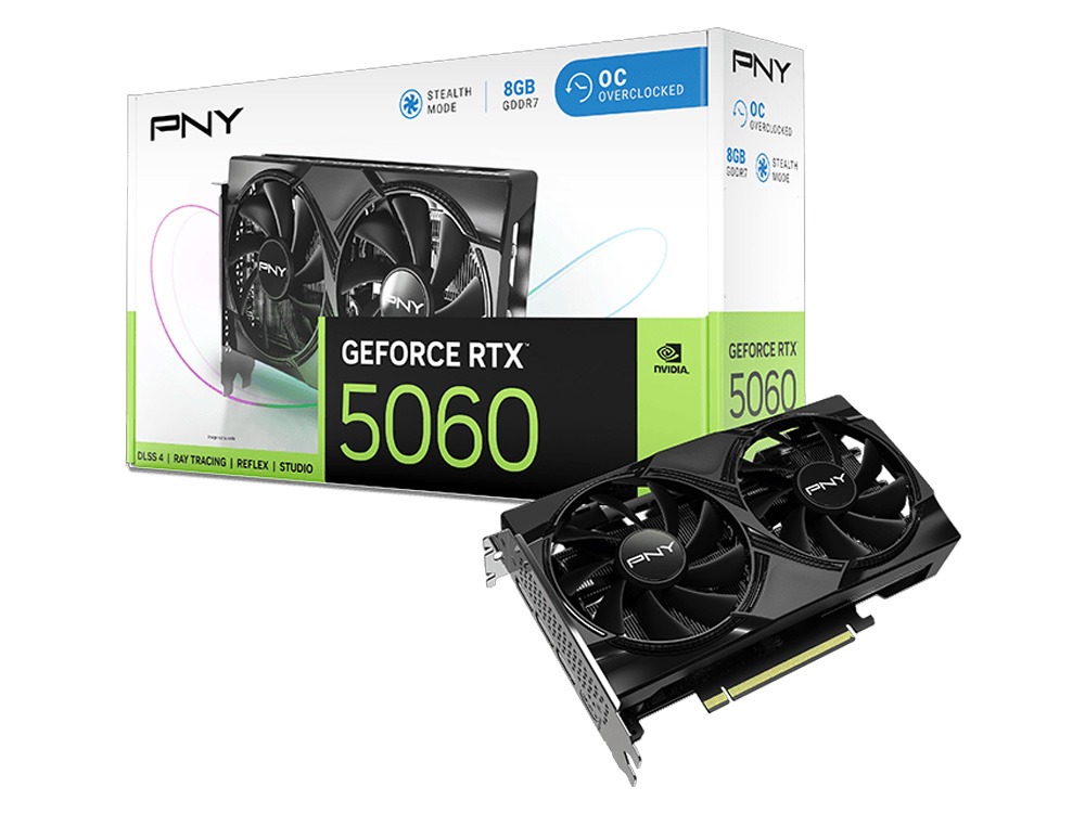 PNY GeForce RTX 5060 Overclocked Dual Fan Graphics Card