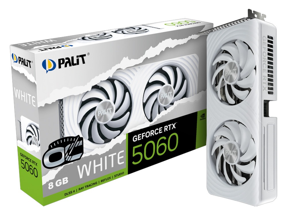 Palit GeForce RTX 5060 White OC GDDR7 8GB Graphics Card