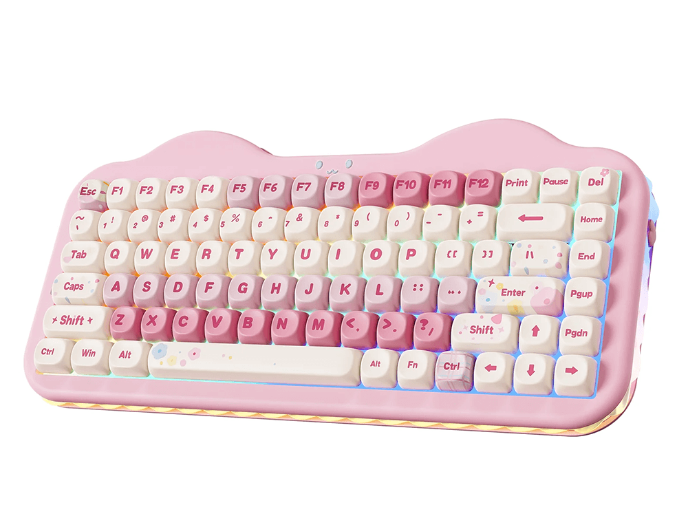 YUNZII C75 Cake Meow Hot-Swap Wireless Candy Linear Switch Mechanical Keyboard - Pink
