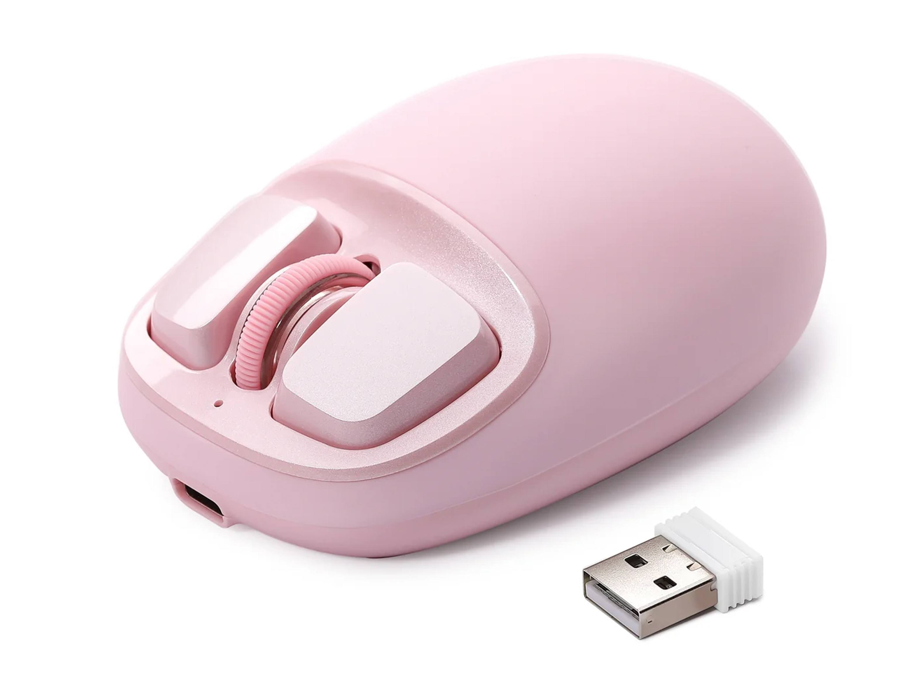 YUNZII C1 Silicone Tri-Mode Wireless Custom Mouse - Pink
