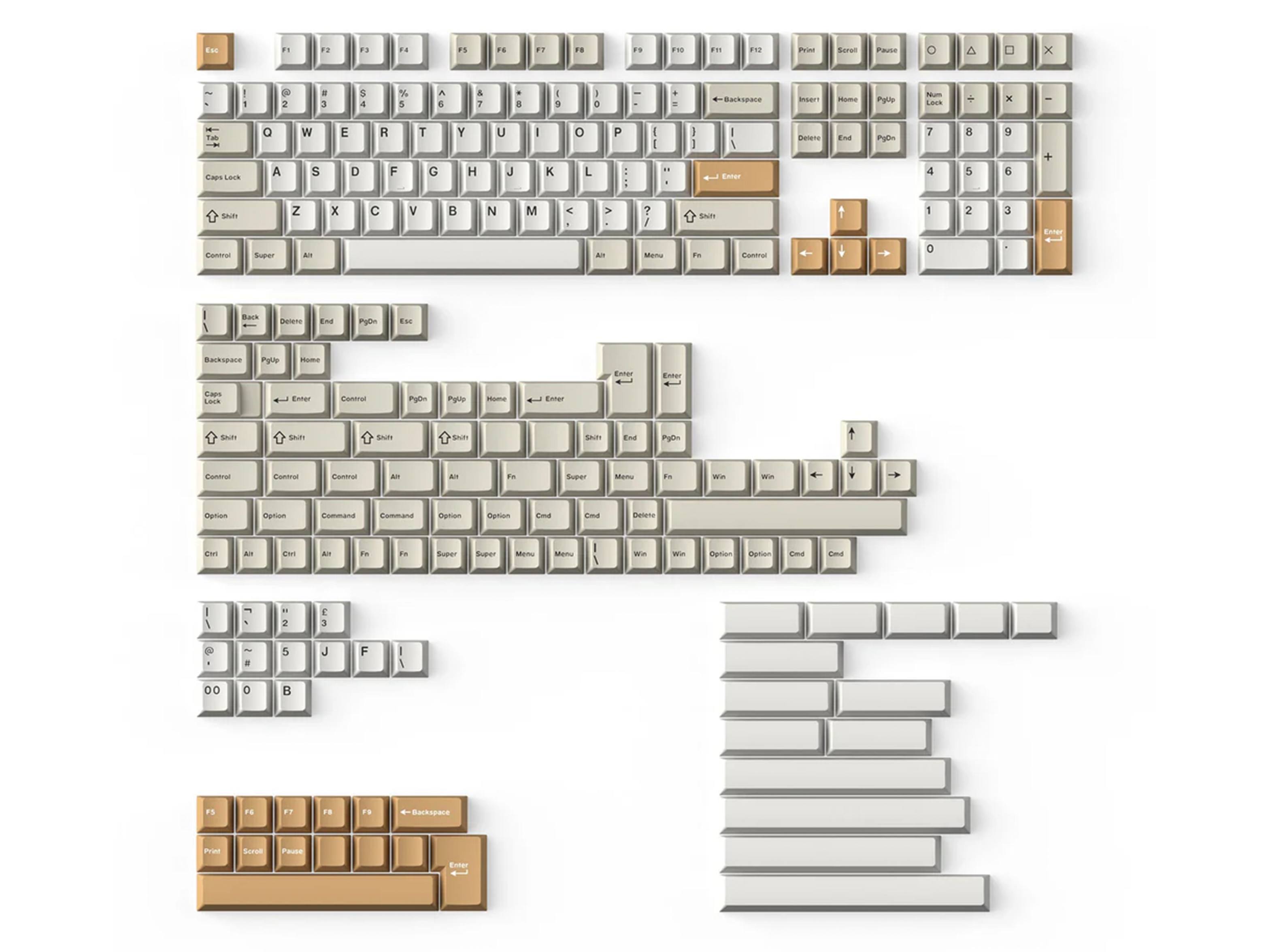 Keychron Cherry Profile Double Shot PBT Full Set Keycaps - Camel ...