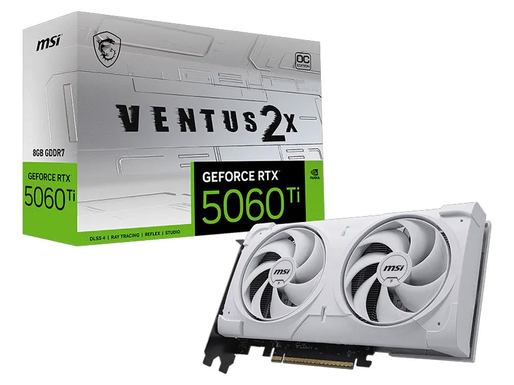 MSI GeForce RTX 5060 Ti 8G VENTUS 2X OC WHITE PLUS Graphics Card