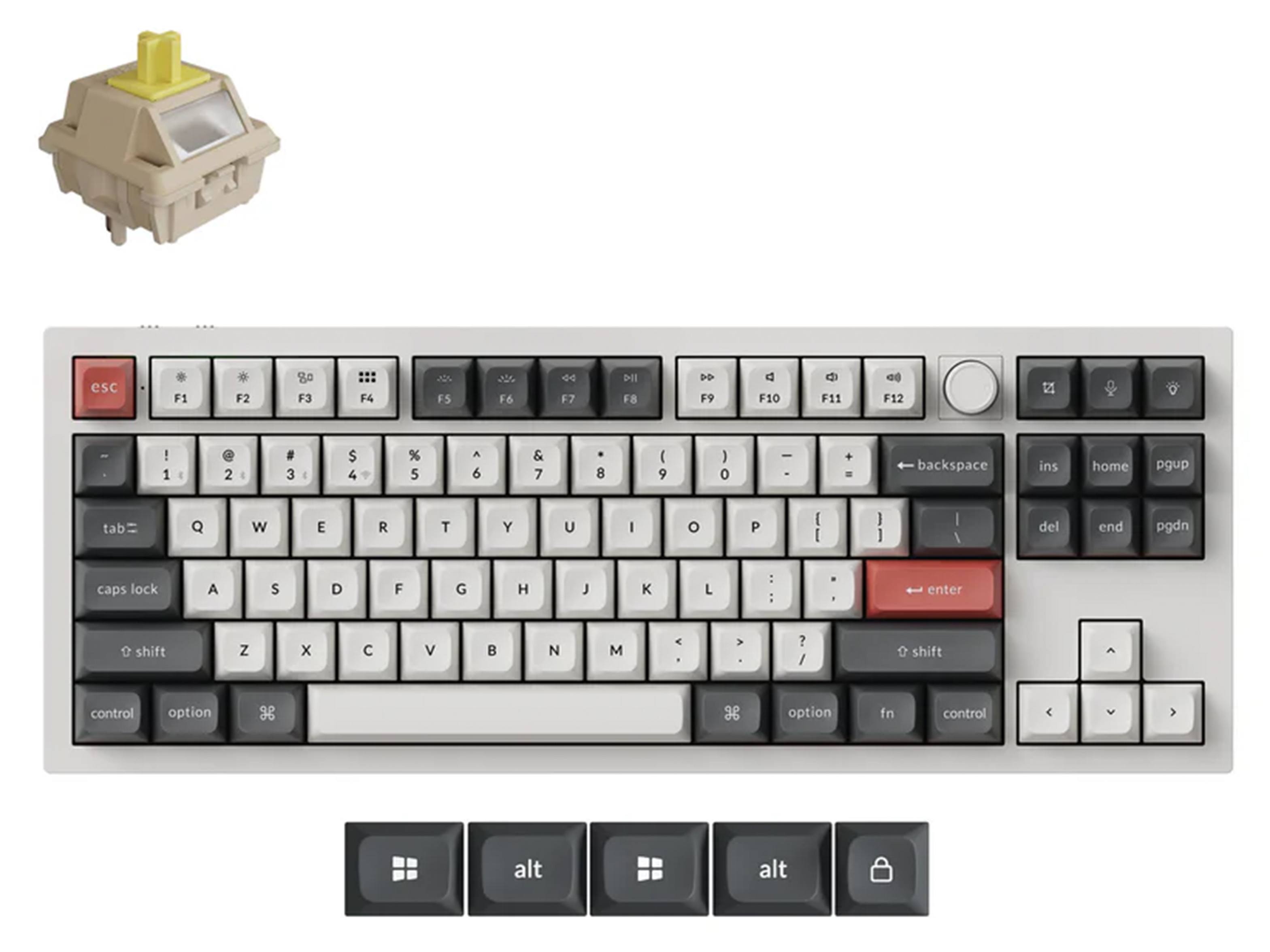Keychron Q3 Ultra 8K Wireless Custom Silk POM Banana Switch Mechanical Keyboard - White