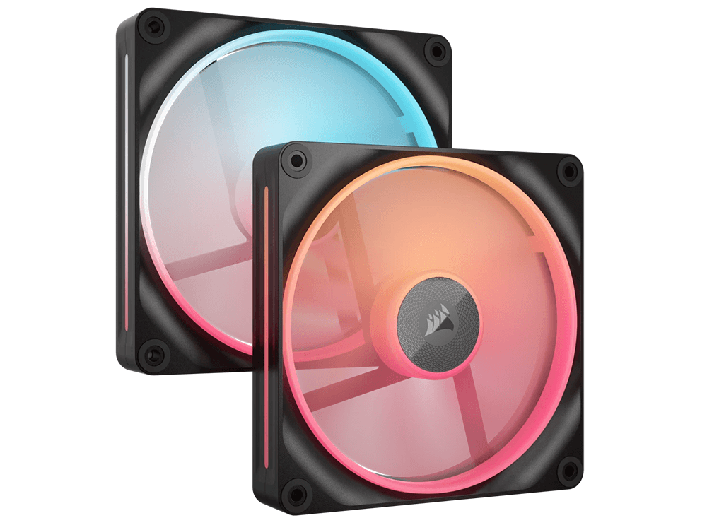 Corsair iCUE LINK LX140-R RGB 140mm PWM Reverse Fans - Black (2-Pack)