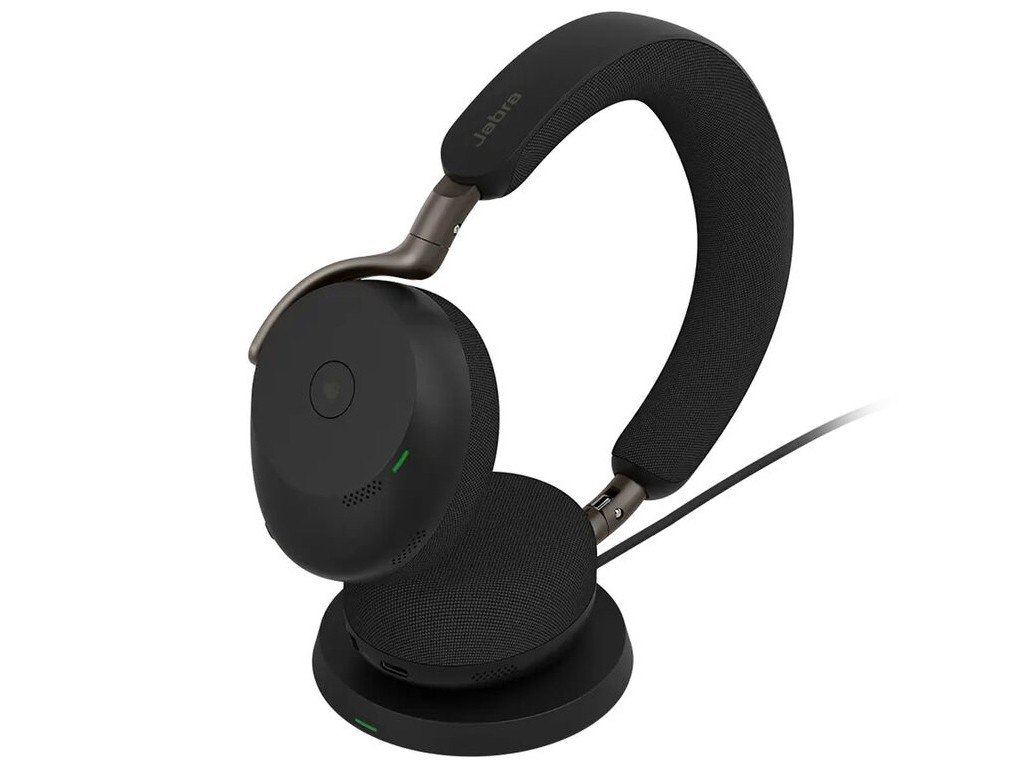 Jabra Evolve3 75 MS Teams Link390 USB-C Bluetooth ANC Headset with Wireless Charging Pad