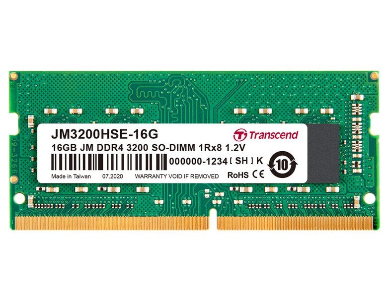 Transcend 16GB DDR4 3200MHz Unbuffered SO-DIMM RAM [JM3200HSE-16G]