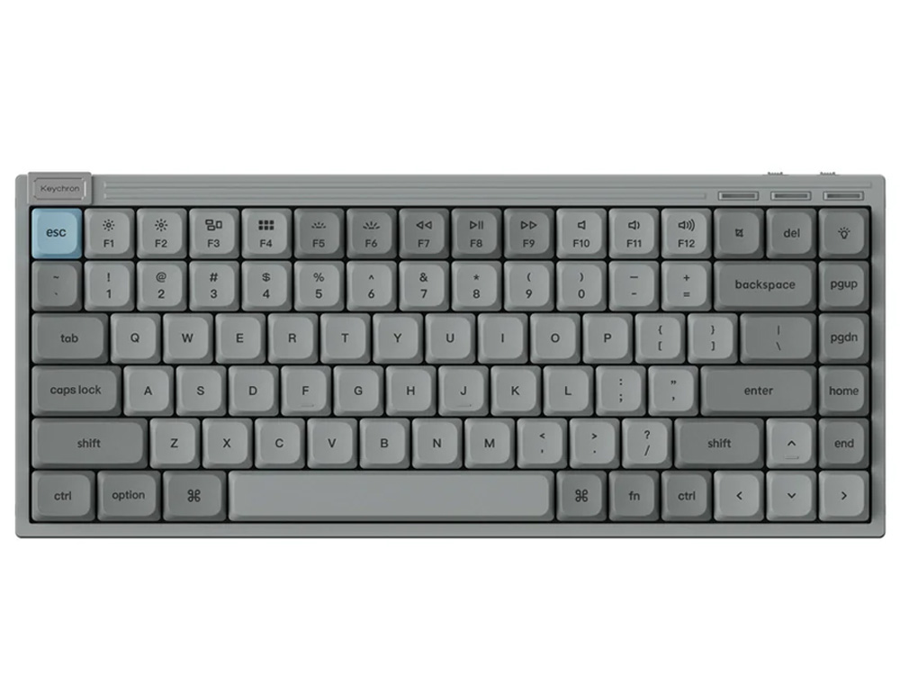 Keychron J9 QMK Low-Profile Wireless Red Switch Mechanical Keyboard - Gray