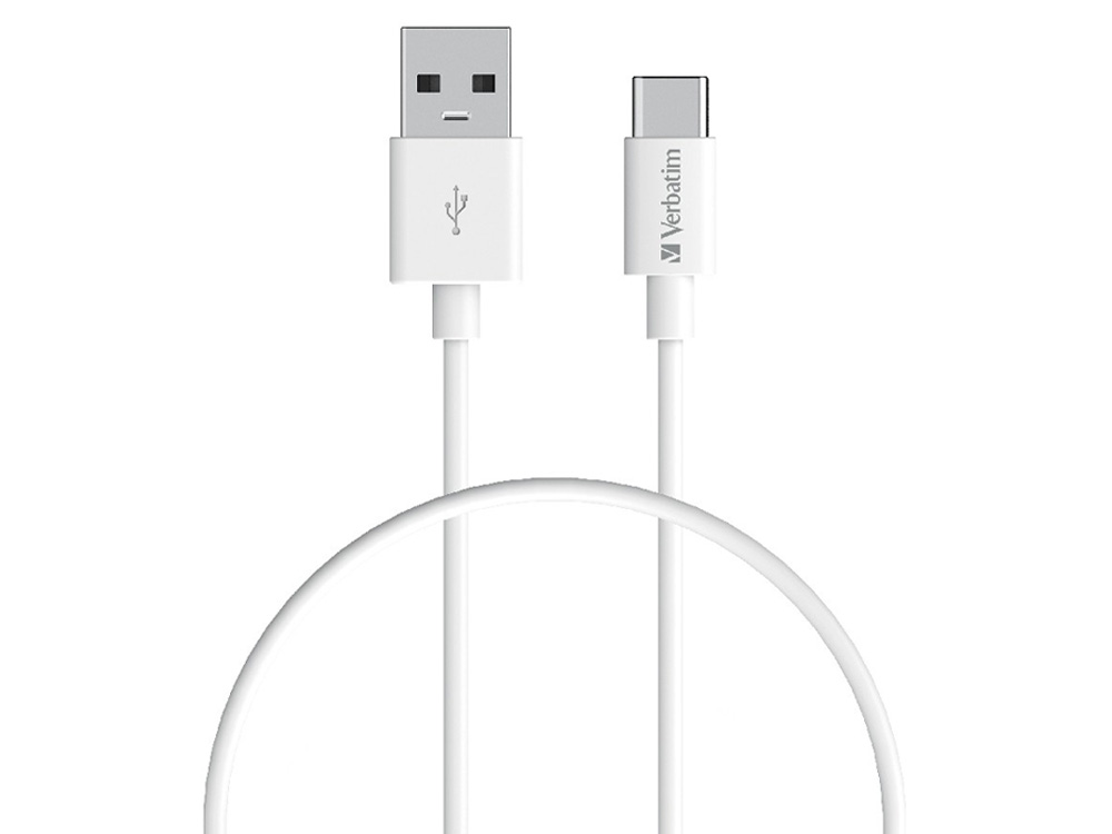 Verbatim Charge & Sync 1m USB-A to USB-C 3A Cable - White