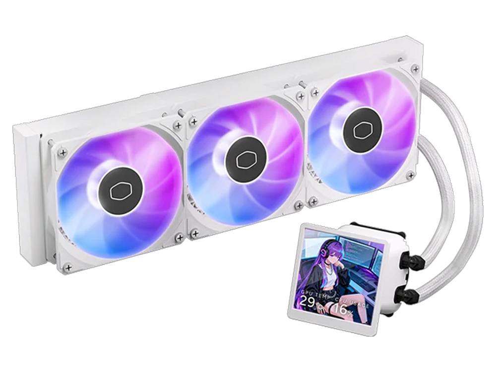 Cooler Master MasterLiquid Core LCD 360 4" ARGB AIO Liquid CPU Cooler - White