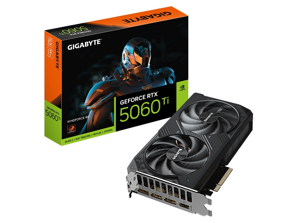 GIGABYTE GeForce RTX 5060 Ti WINDFORCE 8G 8GB GDDR7 PCIe 5.0 Graphics Card