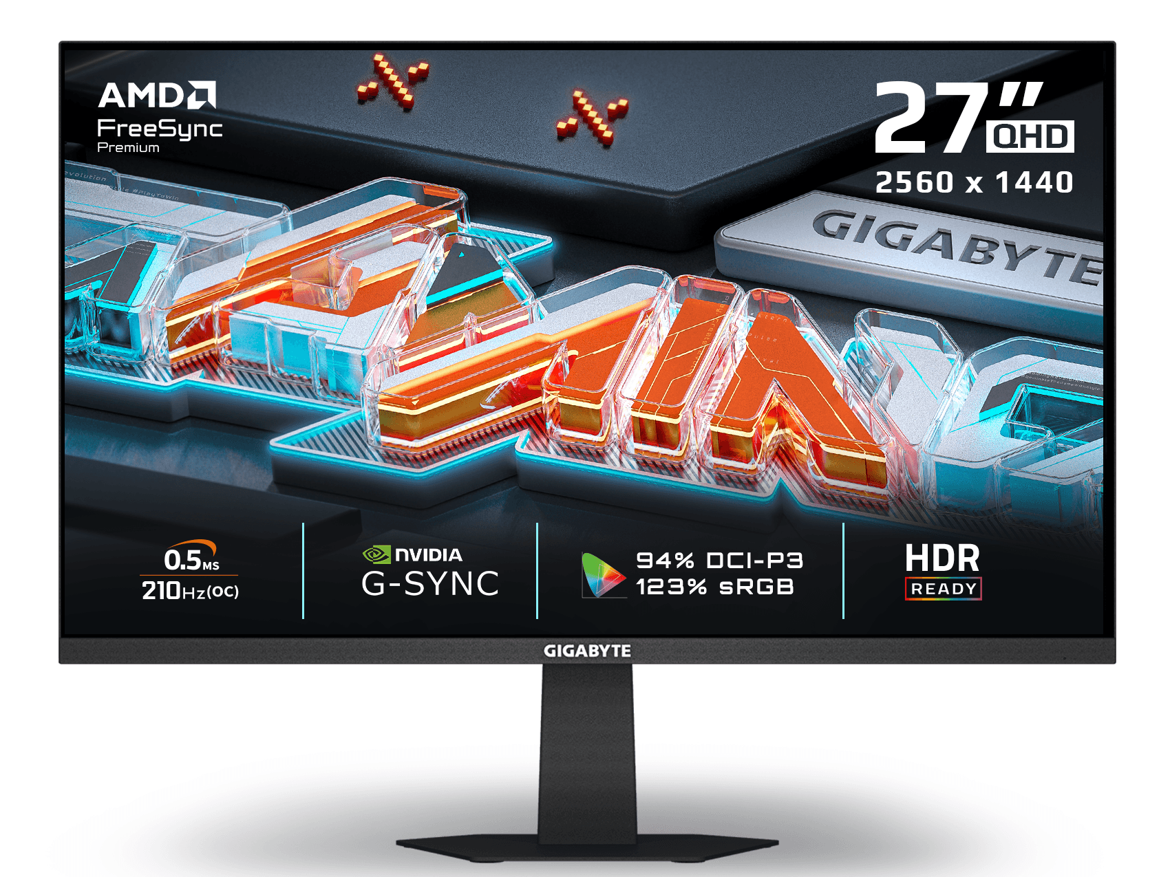 GIGABYTE G27Q20 27" QHD SuperSpeed IPS 210Hz 0.5ms Gaming Monitor