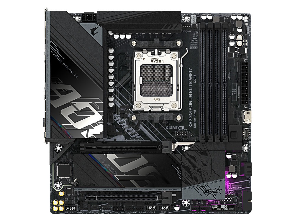 Gigabyte X870M AORUS ELITE WIFI7 AM5 X870 DDR5 Wi-Fi 7 USB4 Micro-ATX Motherboard