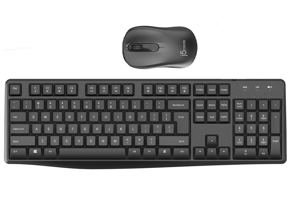 j5create JIKMW105 Full-Size Wireless Keyboard and Mouse Combo