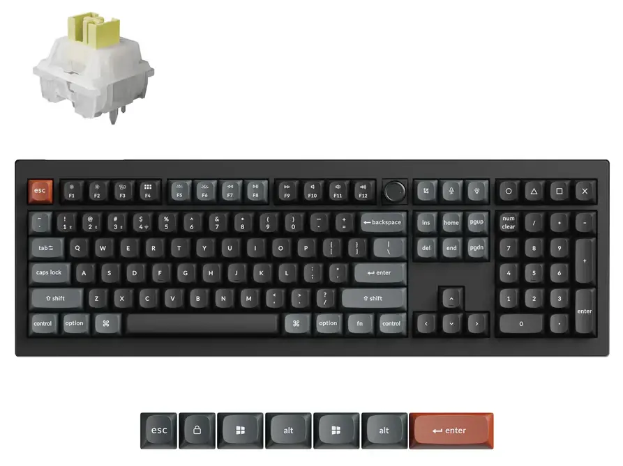 Keychron V6 Ultra 8K Wireless Custom Silk POM Silent Banana Switch Mechanical Silent Keyboard