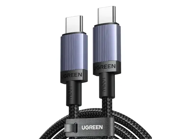 UGREEN L528 100W USB-C to USB-C 2m Braided Cable - Aluminum Black