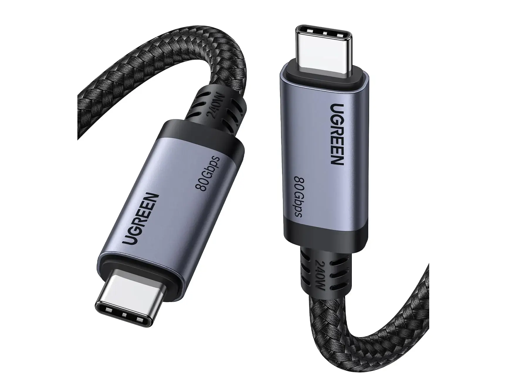 UGREEN 1m USB4 Gen4 240W 80Gbps 16K Video Braided USB-C to USB-C Cable
