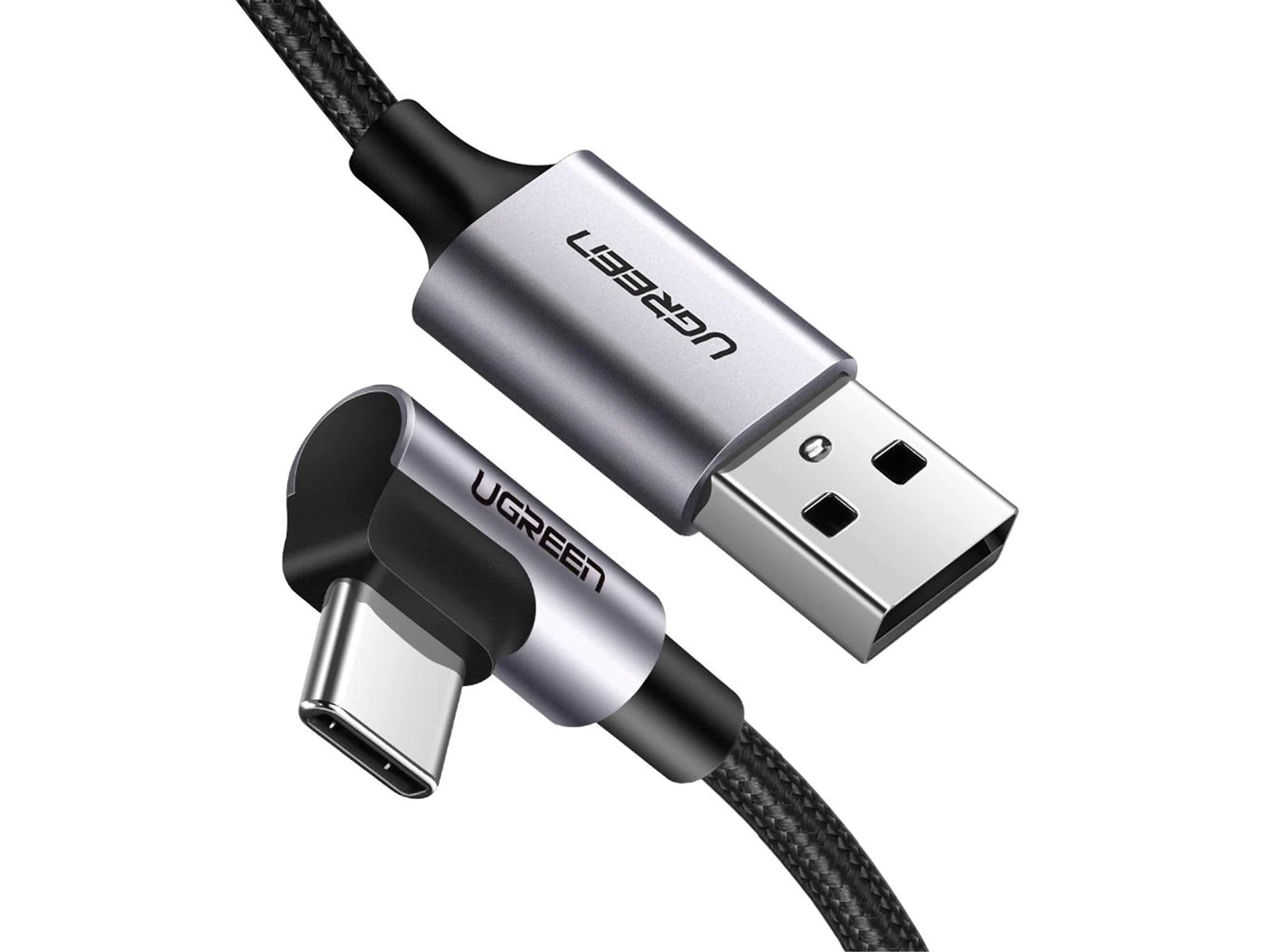 UGREEN US284 1m Right Angle USB-A to USB-C Braided Cable
