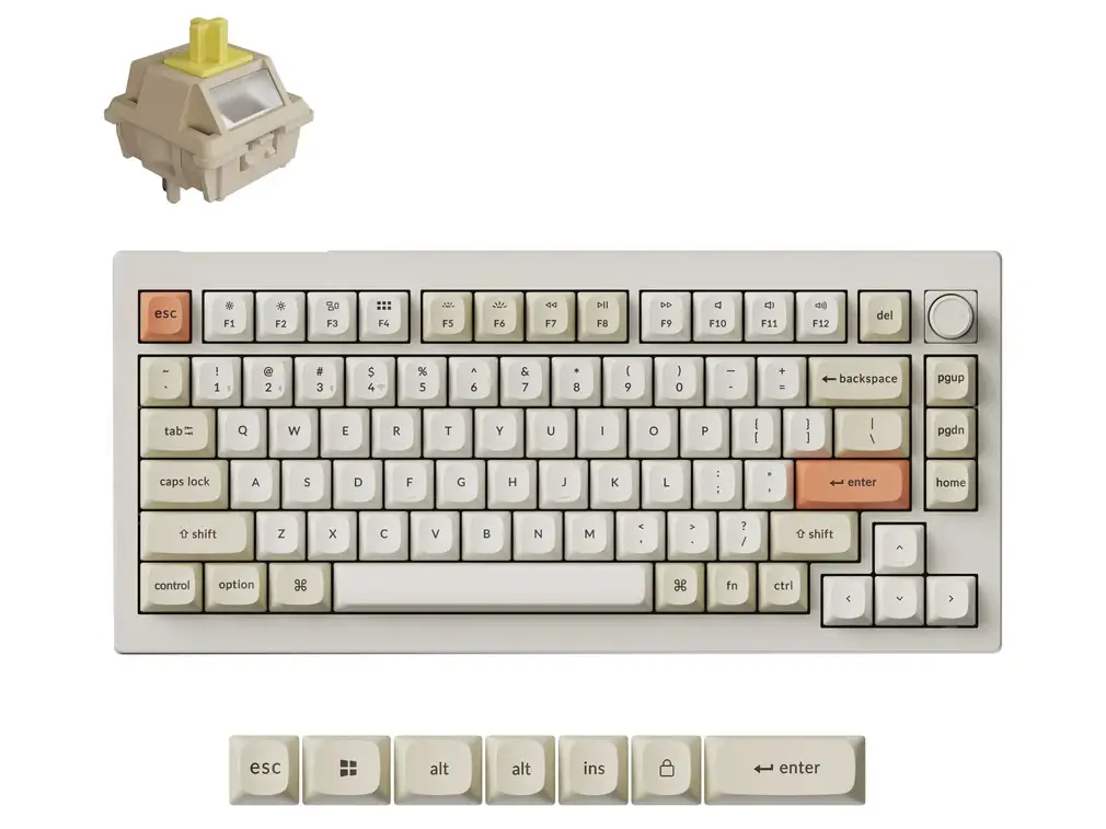 Keychron V1 Ultra 8K Wireless Hot-Swap Silk POM Banana Switch Mechanical Keyboard - Retro Pastel