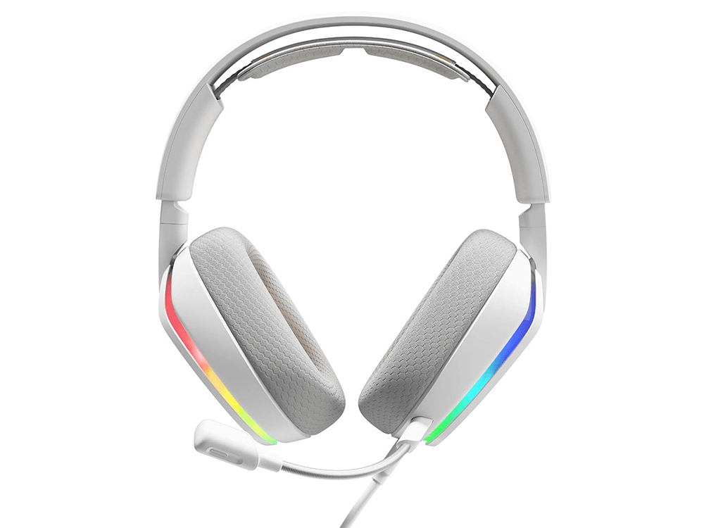 Glorious GHS Eternal RGB 40mm Drivers Detachable Mic USB-C 3.5mm Wired Gaming Headset - White